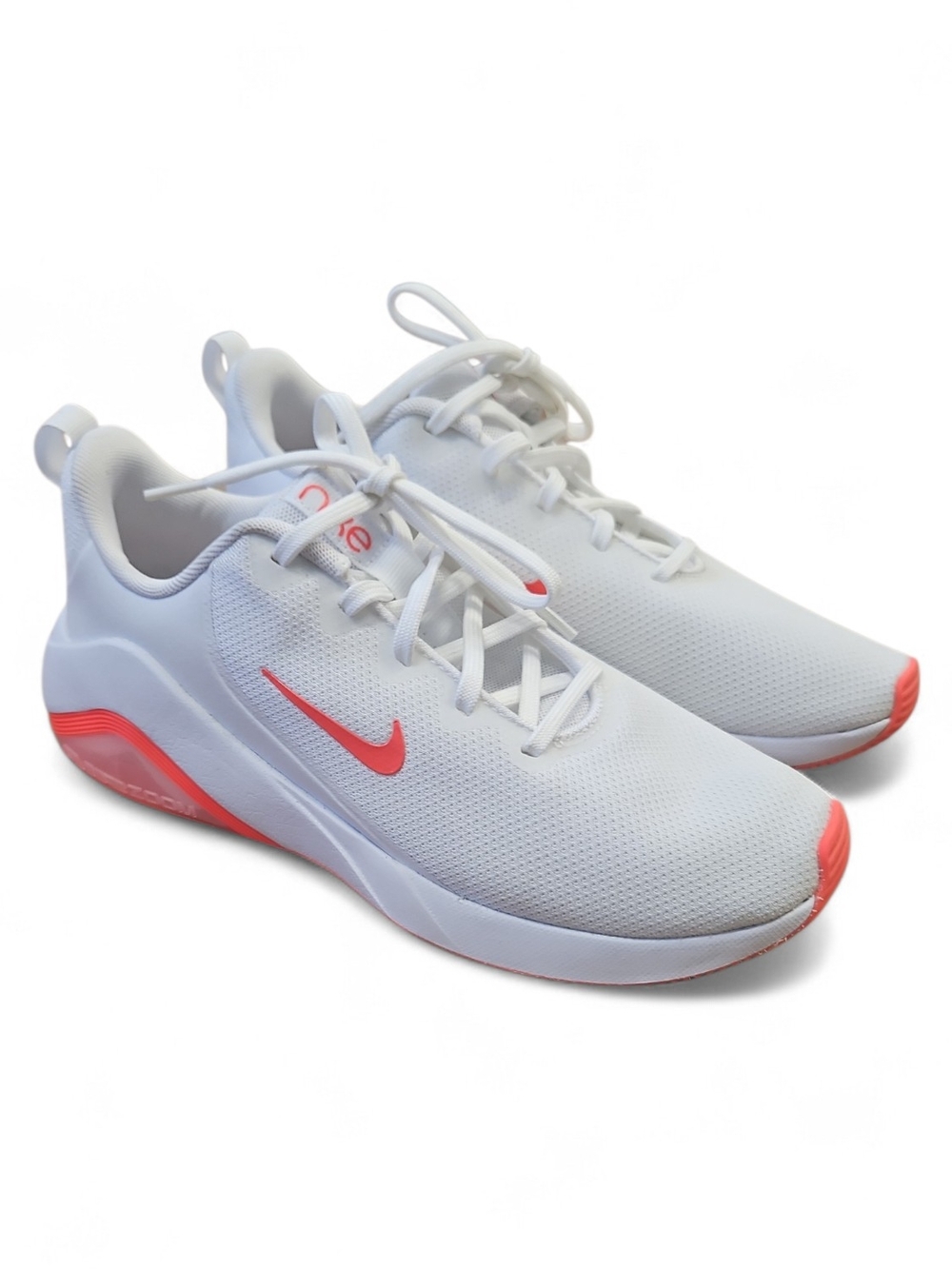 Nike Women's Zoom Bella 7 training shoe in the "White Bright Crimson" colorway.